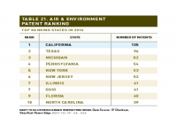 Table 21 Air & Environment Patent Ranking