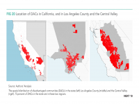 Fig 20 Location of DACs in California, and in Los Angeles County and the Central Valley