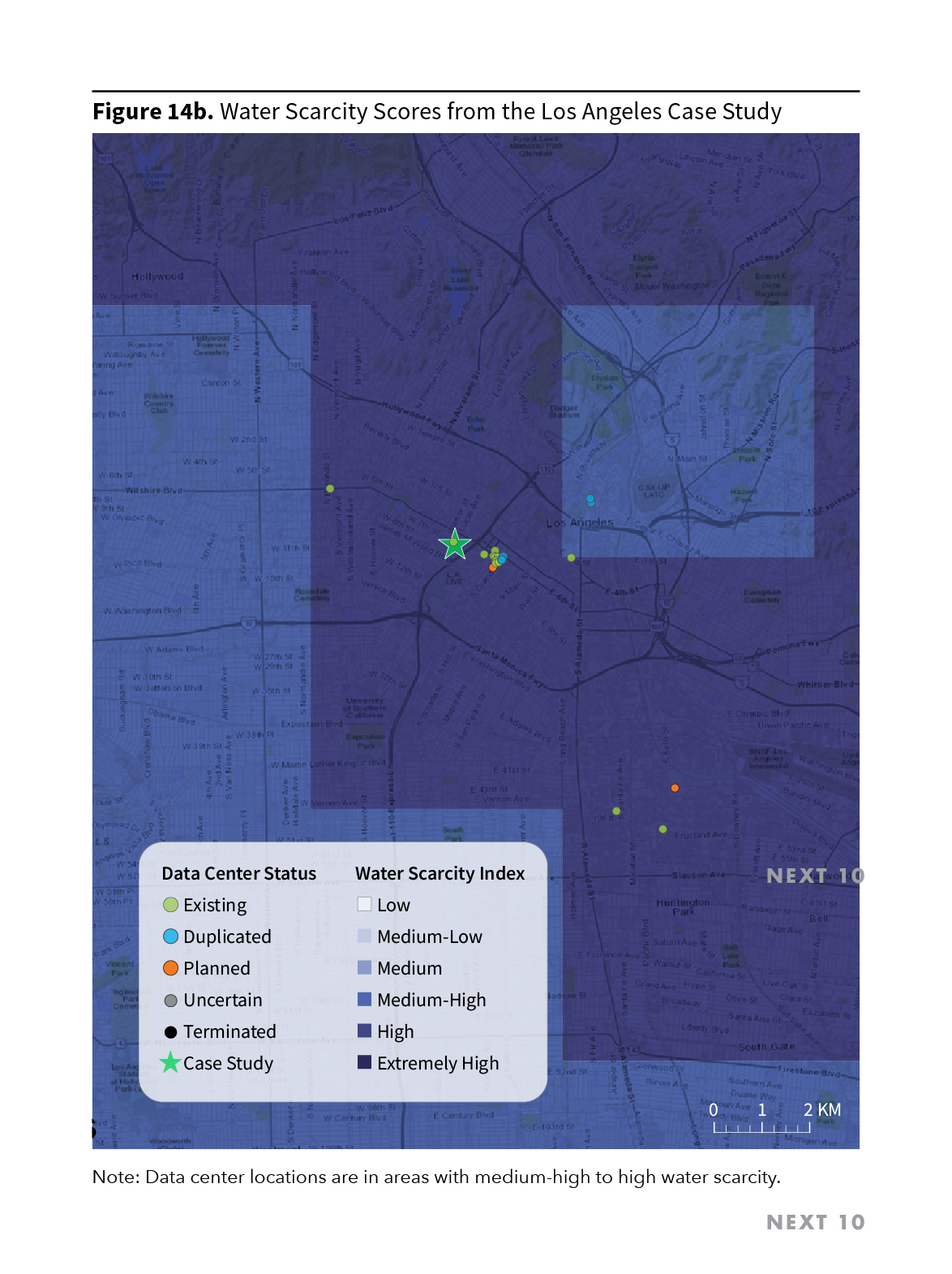 Figure 14b. Water Scarcity Scores from the Los Angeles Case Study