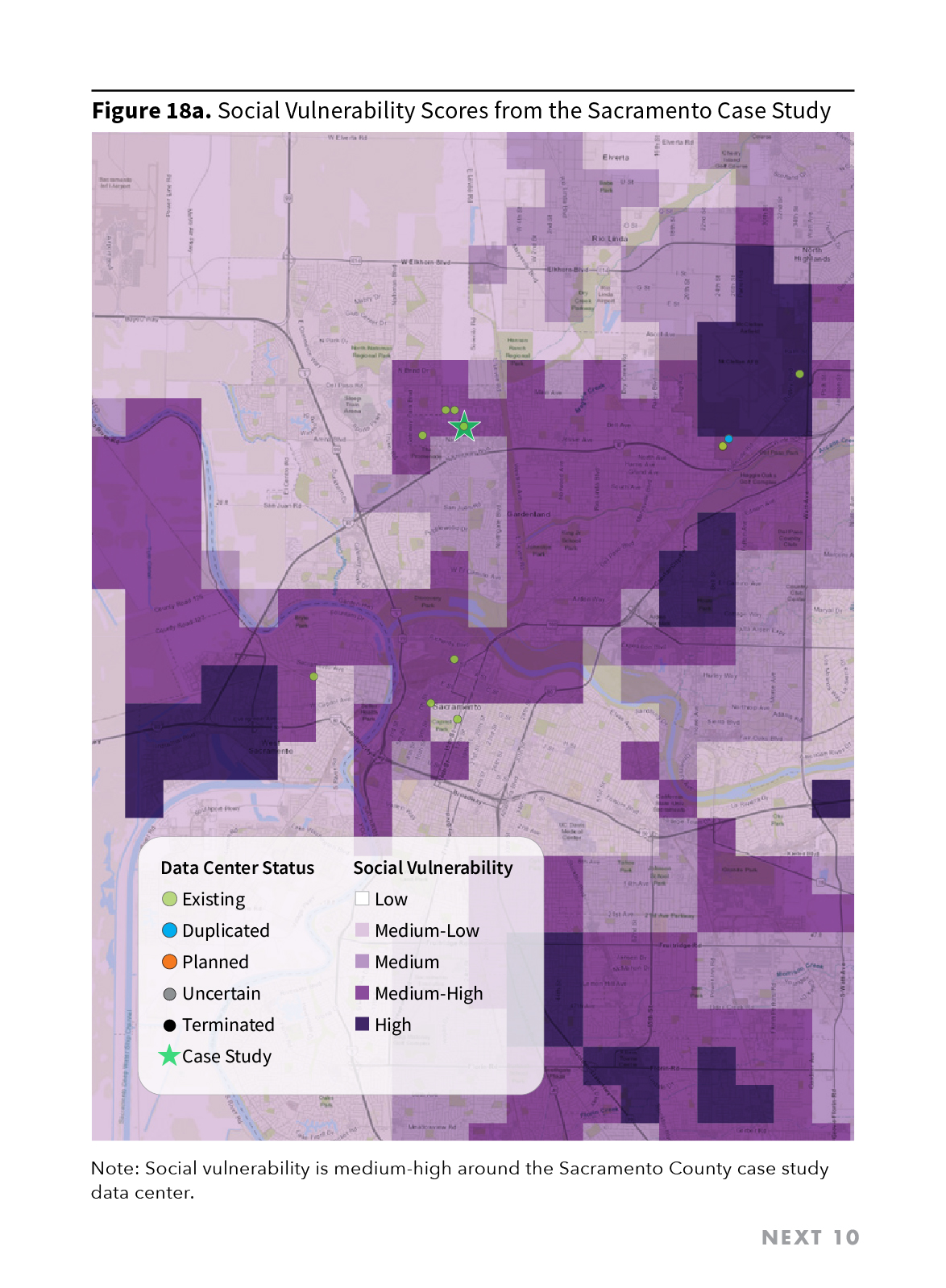 Figure 18a. Social Vulnerability Scores from the Sacramento Case Study