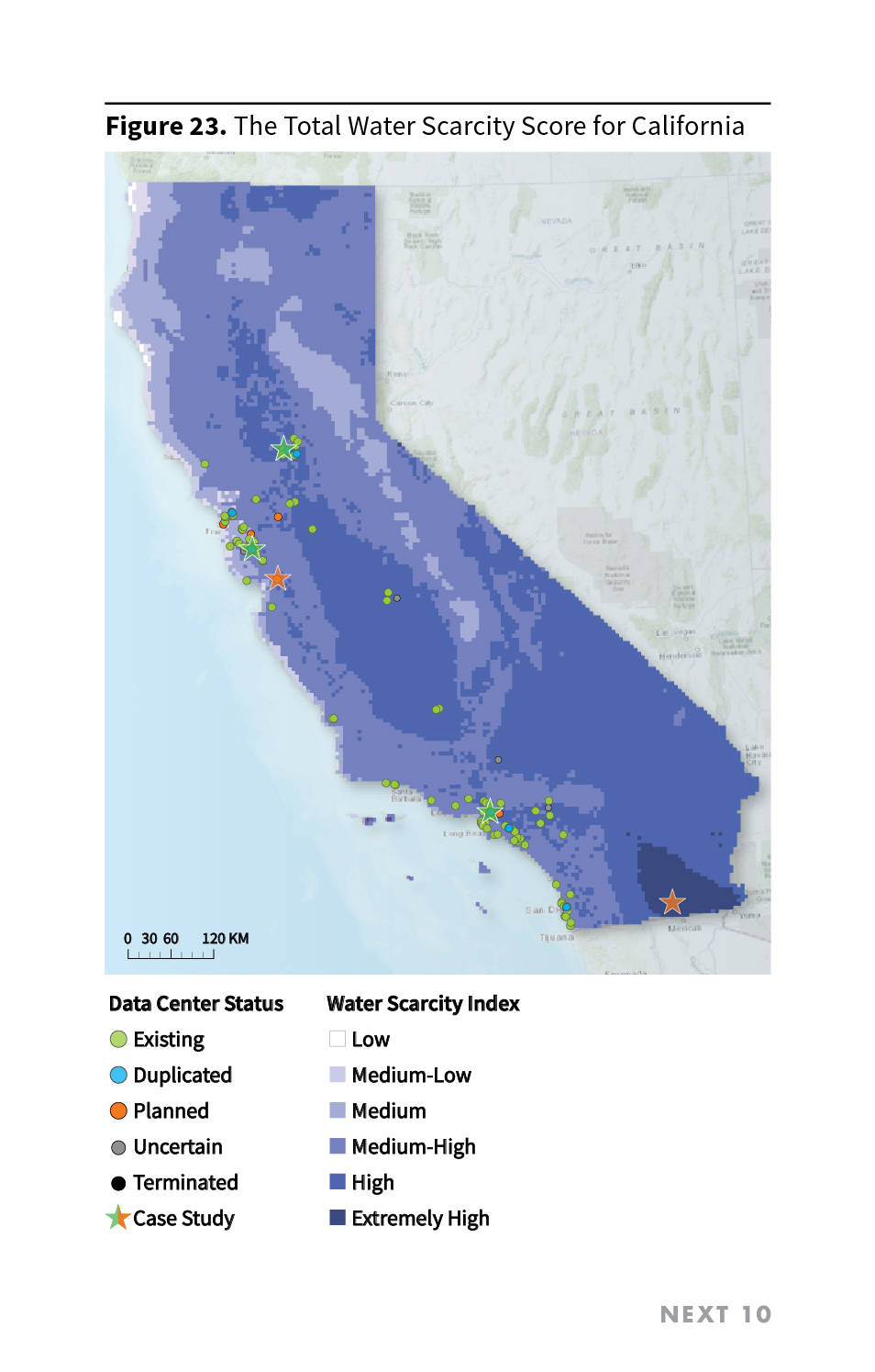 Figure 23. The Total Water Scarcity Score for California