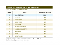 Table 20 Water Patent Ranking