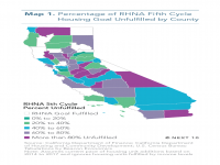 Map 1 Percentage RHNA Housing Goal Unfulfilled in California