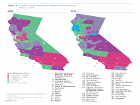 Map 1 California Net Domestic Migration by County