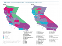 Map 2 Net Domestic Migration per Thousand Residents by County