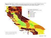 Figure 19. Map of the average premium increase for State Farm homeowner policyholders from 2023-2025